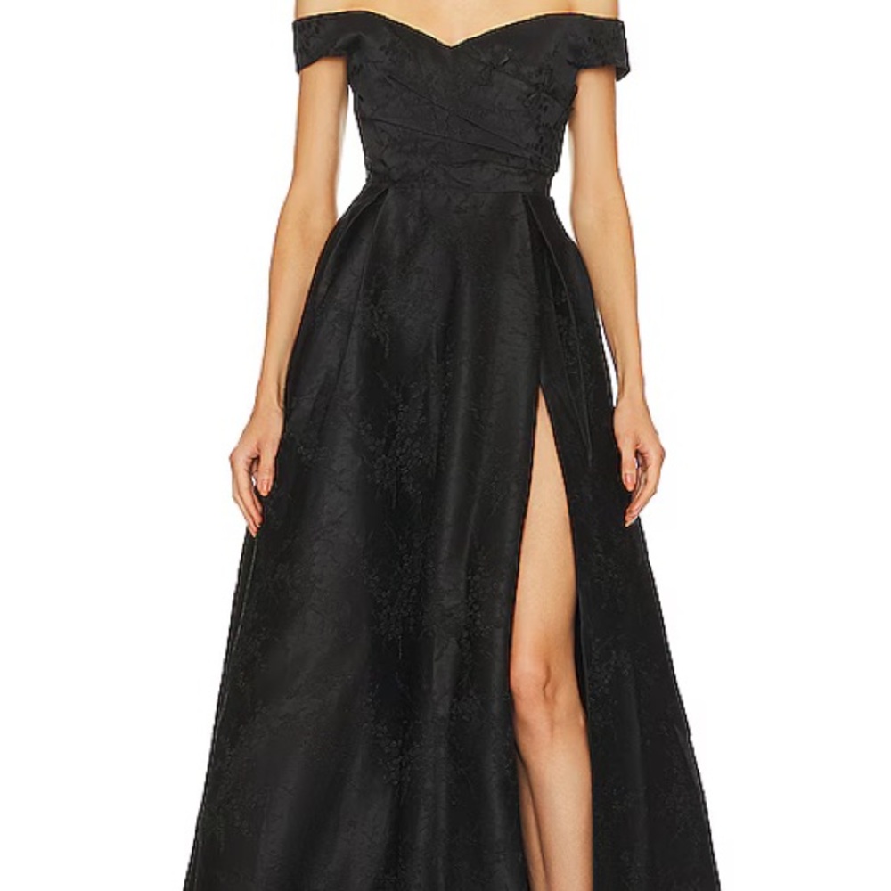Elegant Black Off-Shoulder Evening Gown